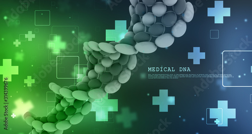 3d render of dna structure  abstract background