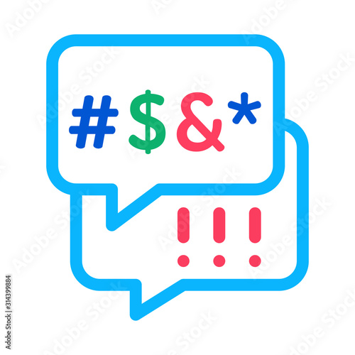 Obscene Language Icon Vector. Outline Obscene Language Sign. Isolated Contour Symbol Illustration