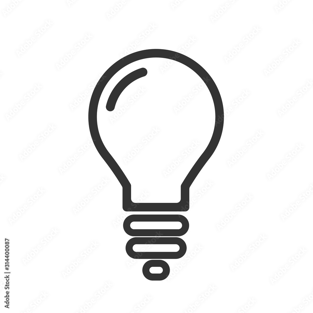 The light bulb icon vector, full of ideas and creative thinking, analytical thinking for processing. Outline symbol illustration. The light bulb icon vector, full of ideas and creative thinking, analytical thinking for processing. Outline symbol illustration.