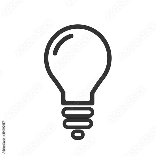 The light bulb icon vector, full of ideas and creative thinking, analytical thinking for processing. Outline symbol illustration.