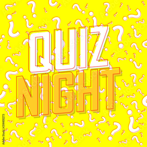 Quiz Night, poster design template, game banner, vector illustration