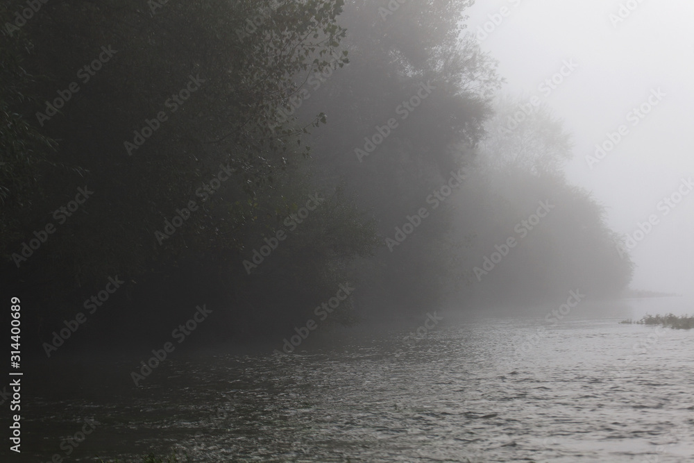 Fototapeta premium Fog on the Drava River River
