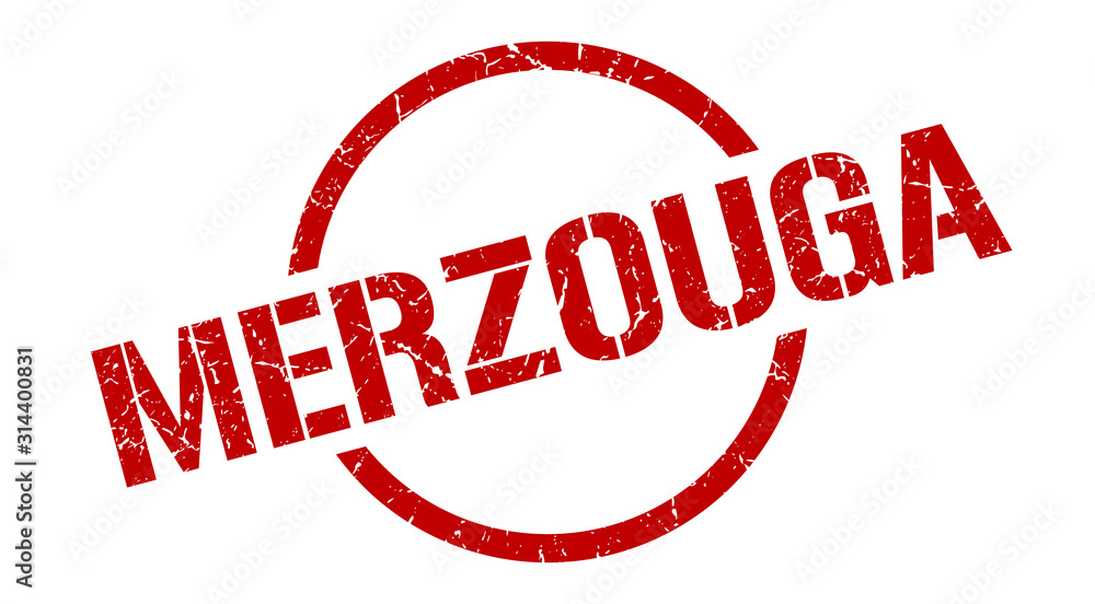 Merzouga stamp. Merzouga grunge round isolated sign Merzouga stamp. Merzouga grunge round isolated sign