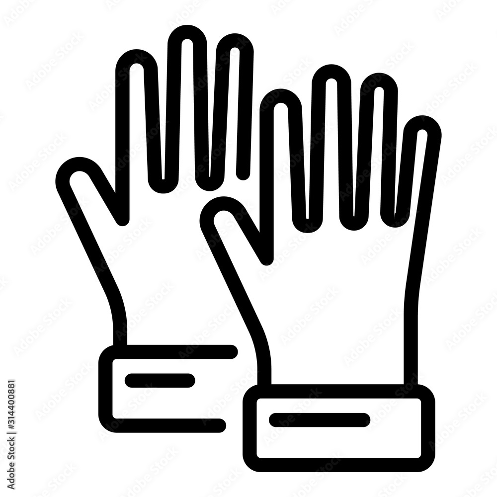 Cleaning gloves icon. Outline cleaning gloves vector icon for web design isolated on white background Cleaning gloves icon. Outline cleaning gloves vector icon for web design isolated on white background