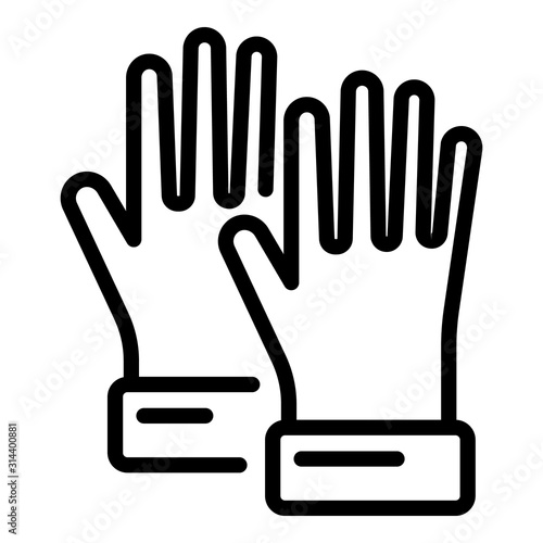 Cleaning gloves icon. Outline cleaning gloves vector icon for web design isolated on white background