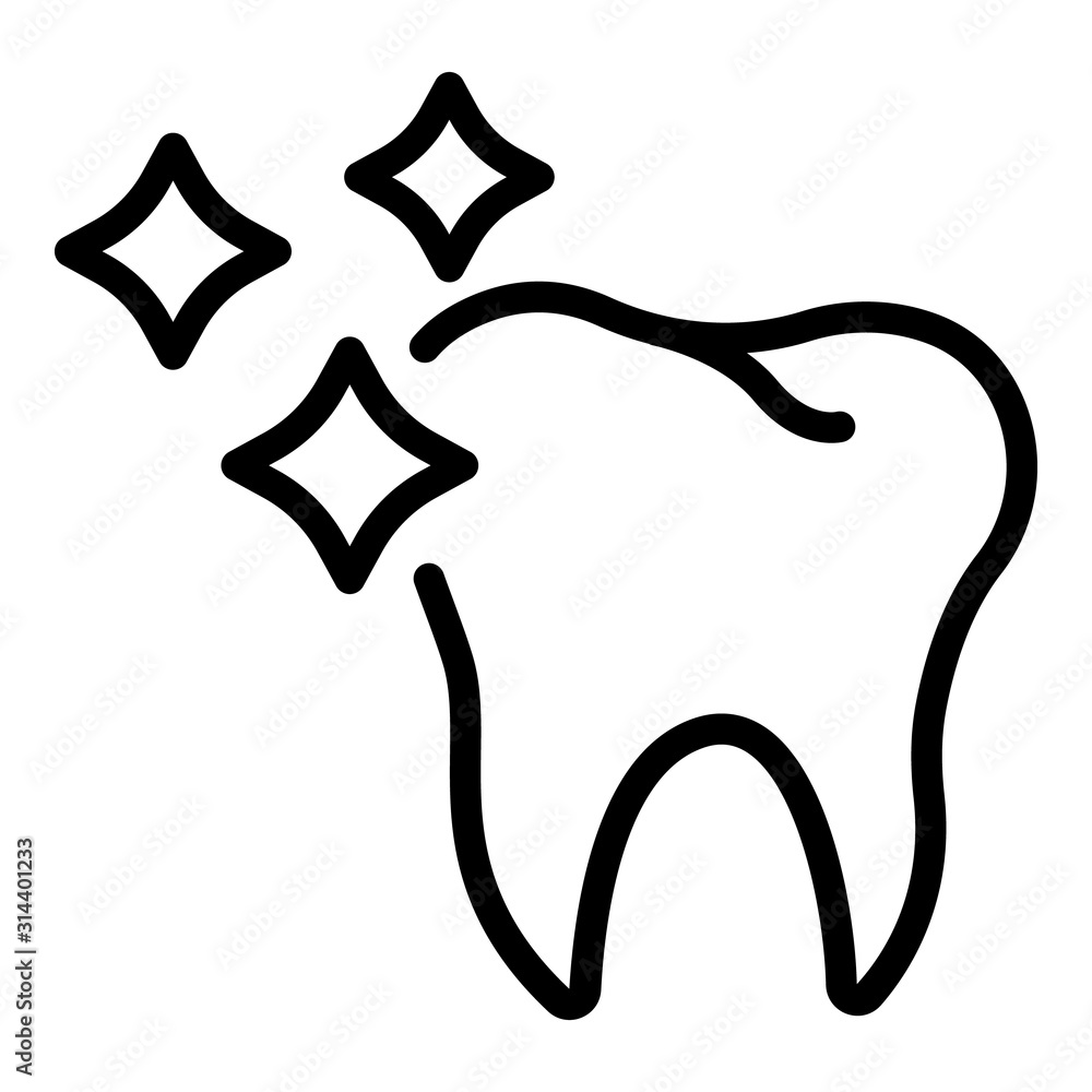 Clean tooth icon. Outline clean tooth vector icon for web design isolated on white background Clean tooth icon. Outline clean tooth vector icon for web design isolated on white background