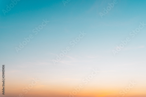 blue sky with clouds,Sunset sky for background. © Hide_Studio