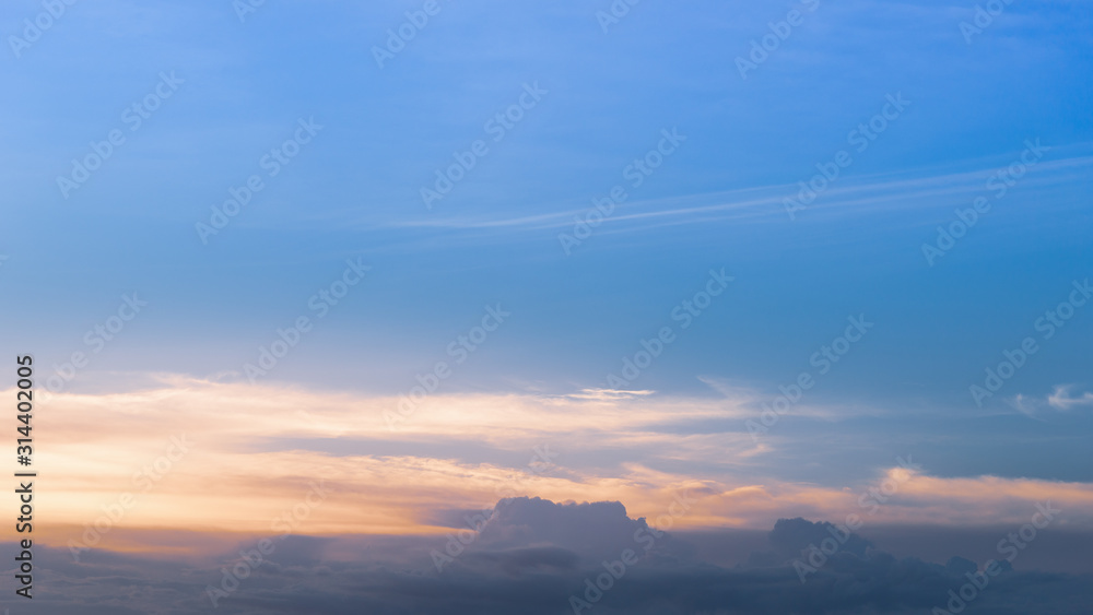 sunset sky with clouds background.