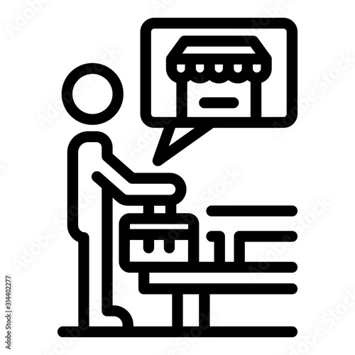 Business idea franchise icon. Outline business idea franchise vector icon for web design isolated on white background