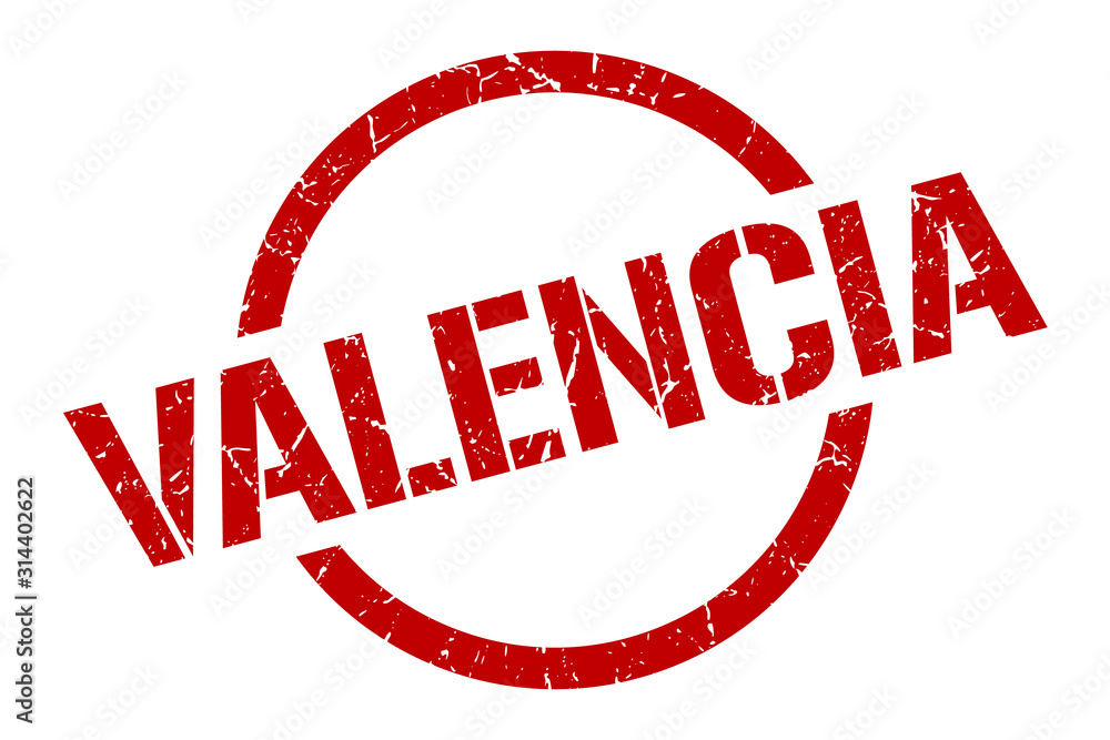 Valencia stamp. Valencia grunge round isolated sign Valencia stamp. Valencia grunge round isolated sign