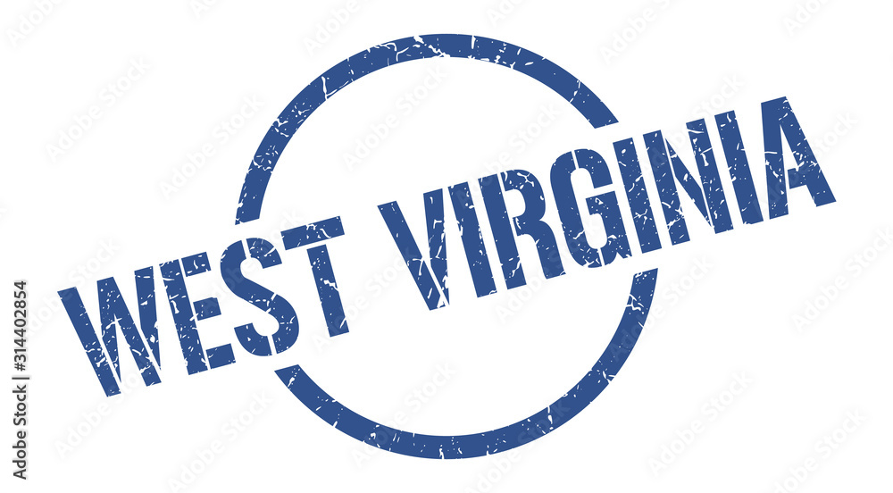 West Virginia stamp. West Virginia grunge round isolated sign West Virginia stamp. West Virginia grunge round isolated sign