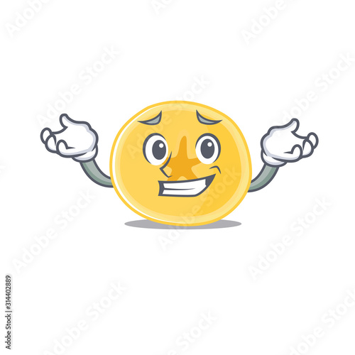 Super Funny Grinning banana chips mascot cartoon style