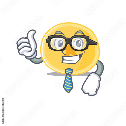 cartoon character of Businessman banana chips wearing glasses
