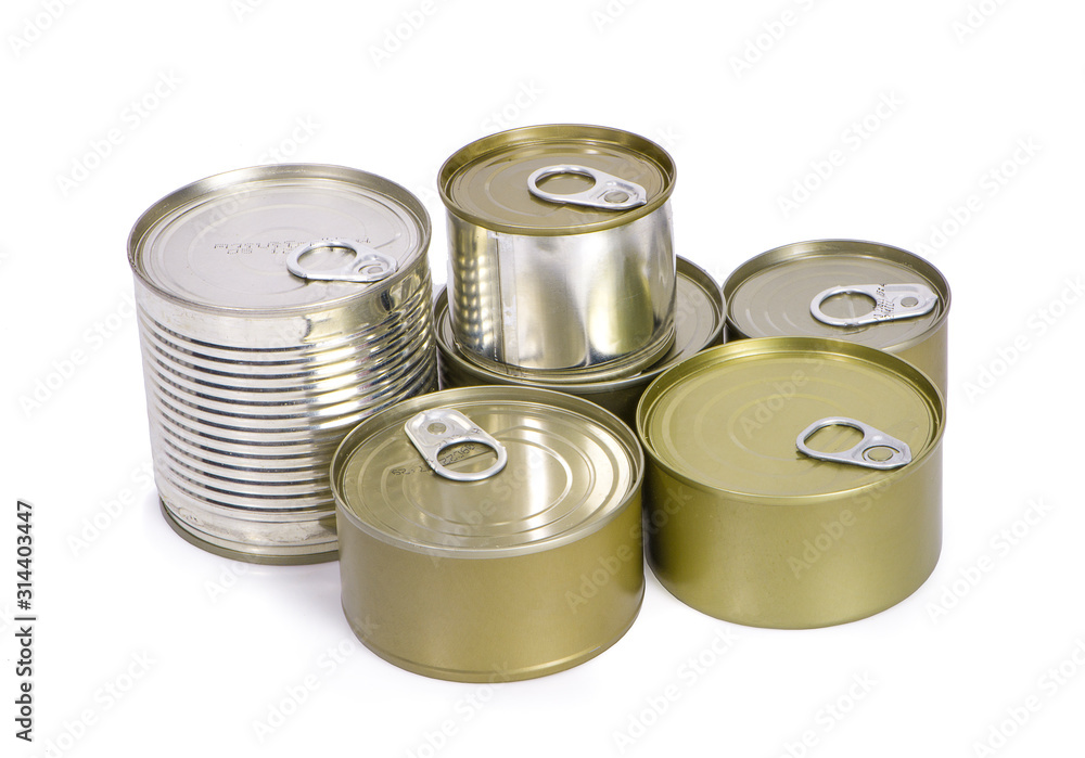 small tin can an isolated on white background small tin can an isolated on white background
