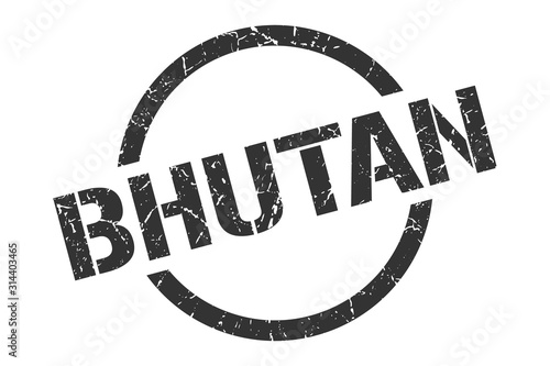 Bhutan stamp. Bhutan grunge round isolated sign
