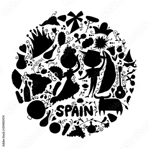 Travel to Spain. Greeting card for your design