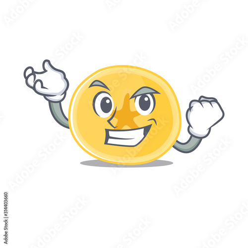 Happy confident Successful banana chips cartoon character style
