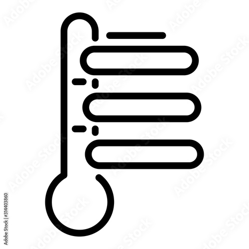 Credit score thermometer icon. Outline credit score thermometer vector icon for web design isolated on white background
