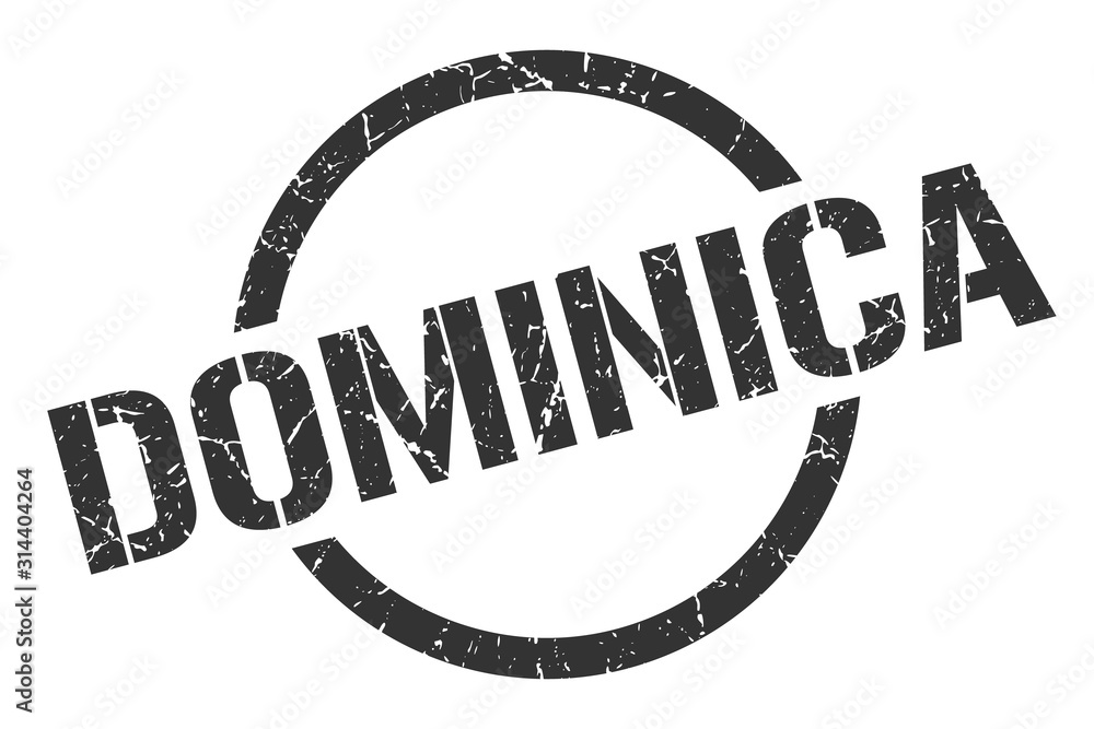 Dominica stamp. Dominica grunge round isolated sign Dominica stamp. Dominica grunge round isolated sign