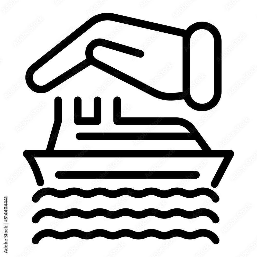Travel ship insurance icon. Outline travel ship insurance vector icon for web design isolated on white background Travel ship insurance icon. Outline travel ship insurance vector icon for web design isolated on white background