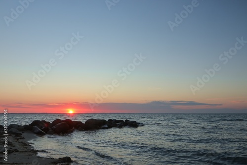 Sonnenuntergang an der Ostsee K  ste 