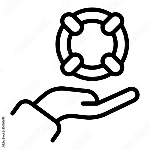 Lifebuoy protection icon. Outline lifebuoy protection vector icon for web design isolated on white background