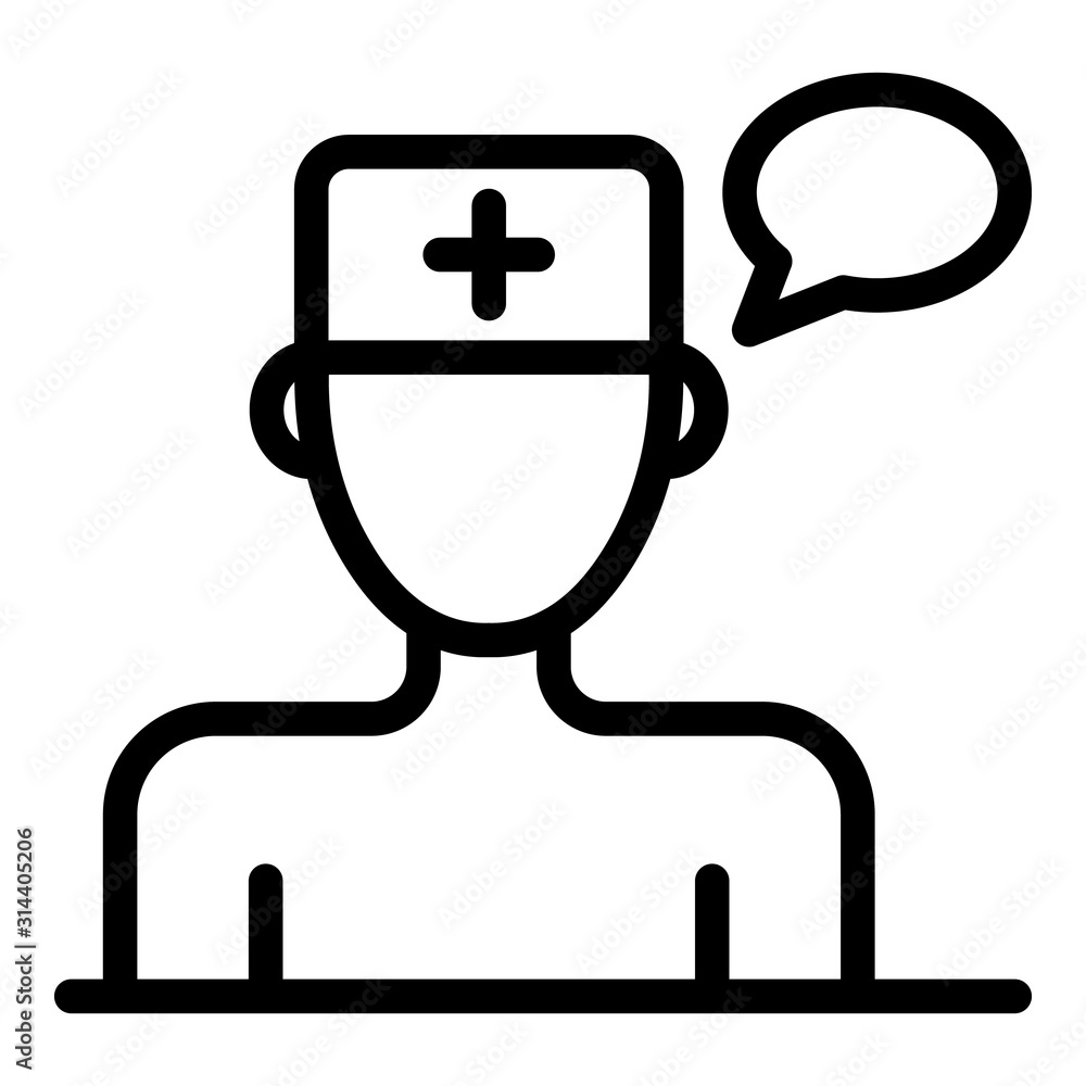 Family doctor chat icon. Outline family doctor chat vector icon for web design isolated on white background Family doctor chat icon. Outline family doctor chat vector icon for web design isolated on white background