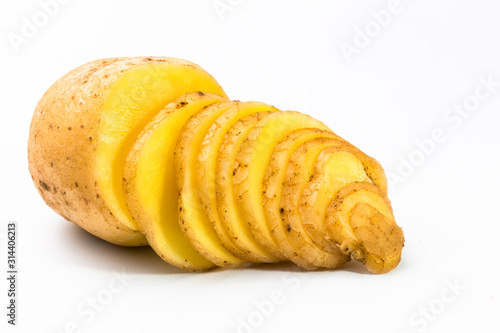 potato sliced isolated on white background