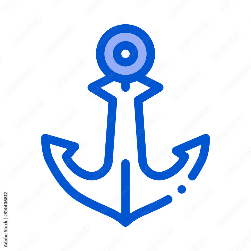 Boat Anchor Icon Vector. Outline Boat Anchor Sign. Isolated Contour Symbol  Illustration Stock Vector