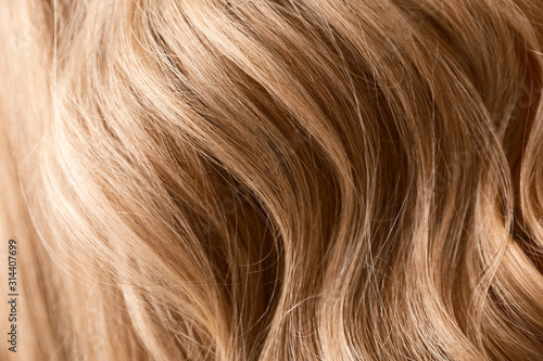 Healthy long female hair, closeup