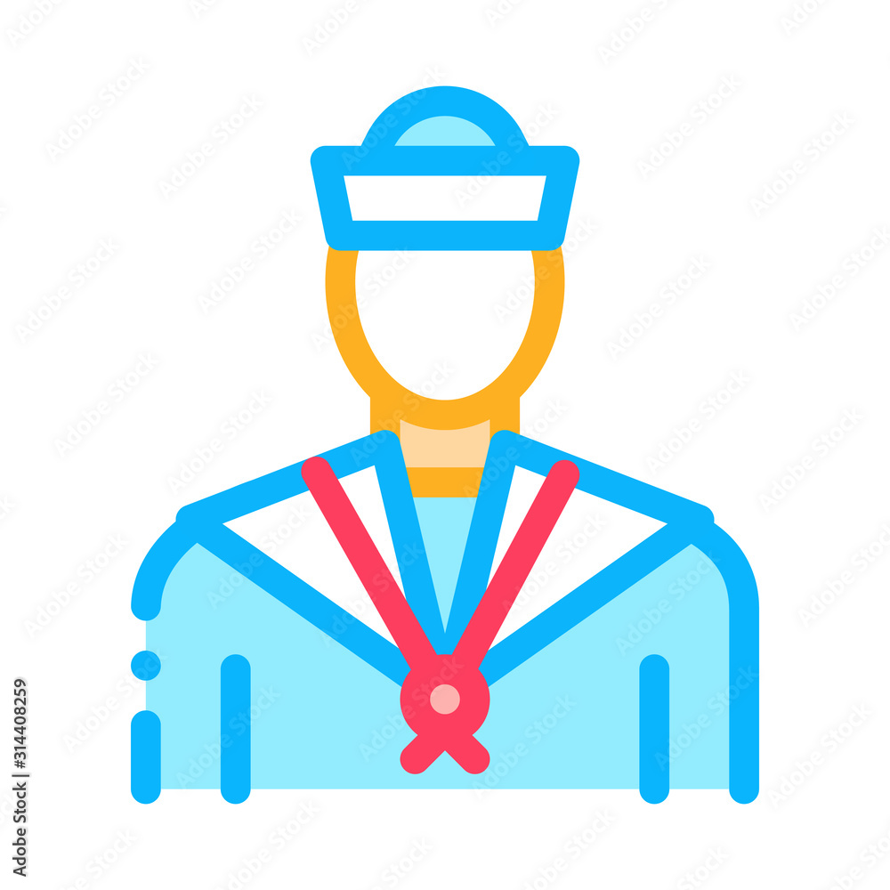 Sailor Silhouette Icon Vector. Outline Sailor Silhouette Sign. Isolated Contour Symbol Illustration Sailor Silhouette Icon Vector. Outline Sailor Silhouette Sign. Isolated Contour Symbol Illustration