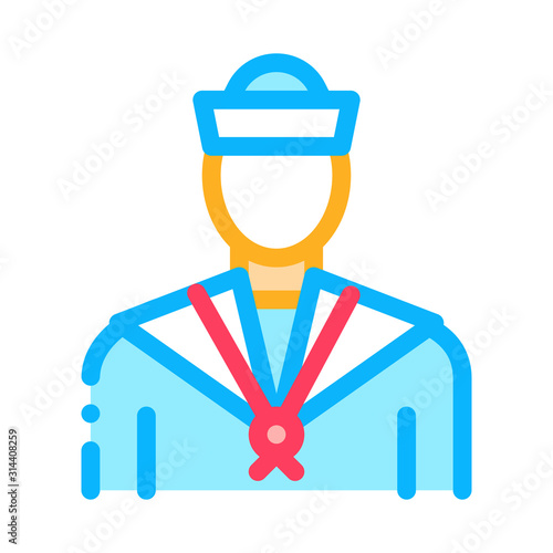 Sailor Silhouette Icon Vector. Outline Sailor Silhouette Sign. Isolated Contour Symbol Illustration