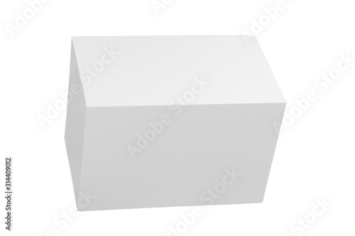 rectangular white box on white background, blank for your design, horizontal arrangement