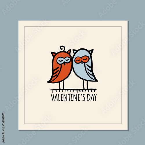Valentine's day greeting card design. Love and Wedding Art