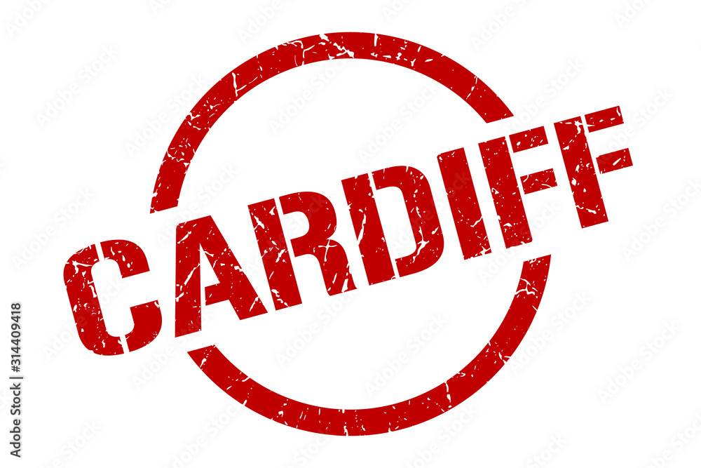 Cardiff stamp. Cardiff grunge round isolated sign Cardiff stamp. Cardiff grunge round isolated sign