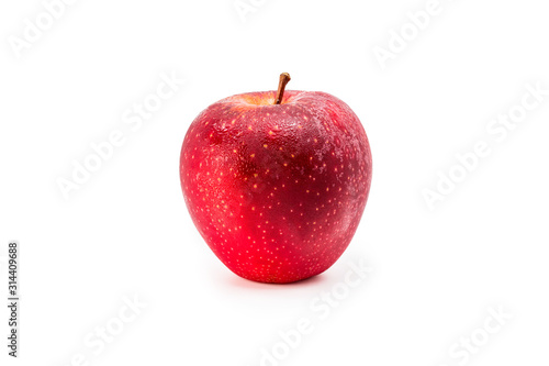 red apple fruit isolated include clipping path on white background