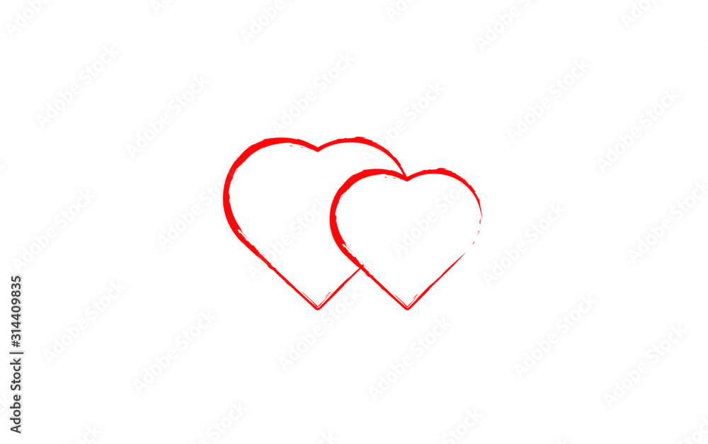 Сердце на 14 февраля Любовь на белом фоне