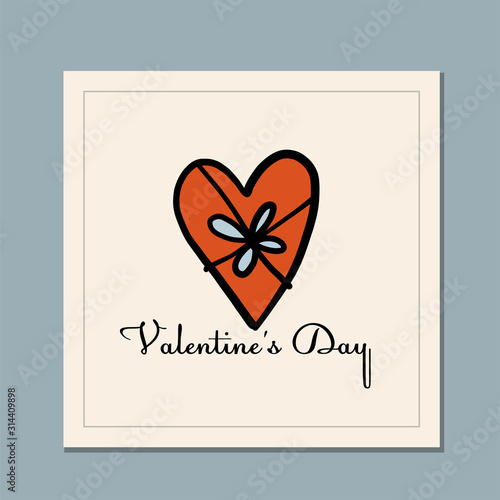 Valentine's day greeting card design. Love and Wedding Art