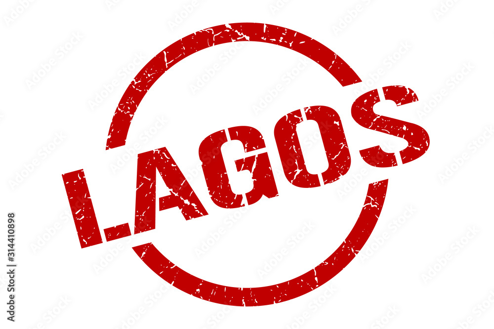 Lagos stamp. Lagos grunge round isolated sign