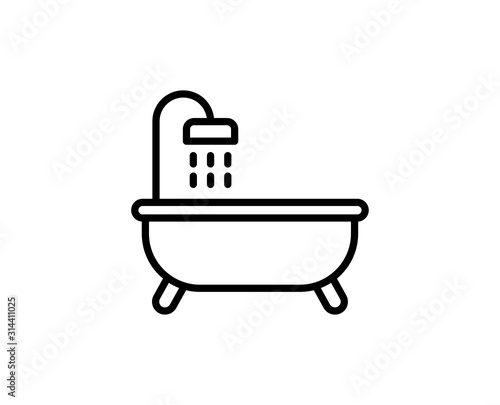 Bath premium line icon