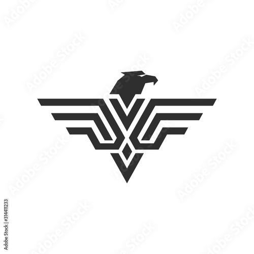 the eagle head logo and wings and VF letters