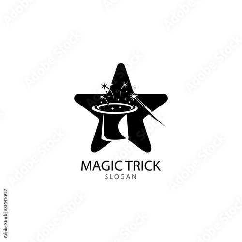 Illustration of magic hat with wand