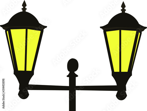 street lamp glows in the dark vector
