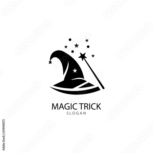 Illustration of magic hat with wand