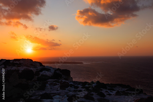 サントリーニ島の夕陽