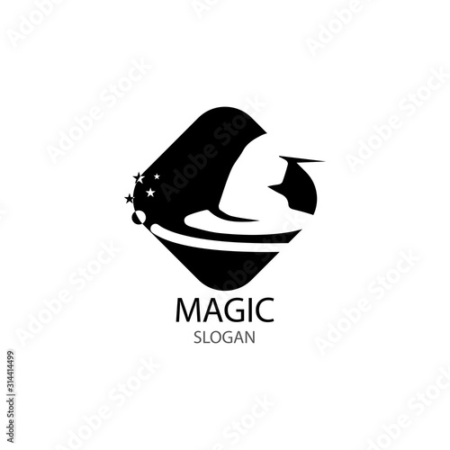 Illustration of magic hat with wand