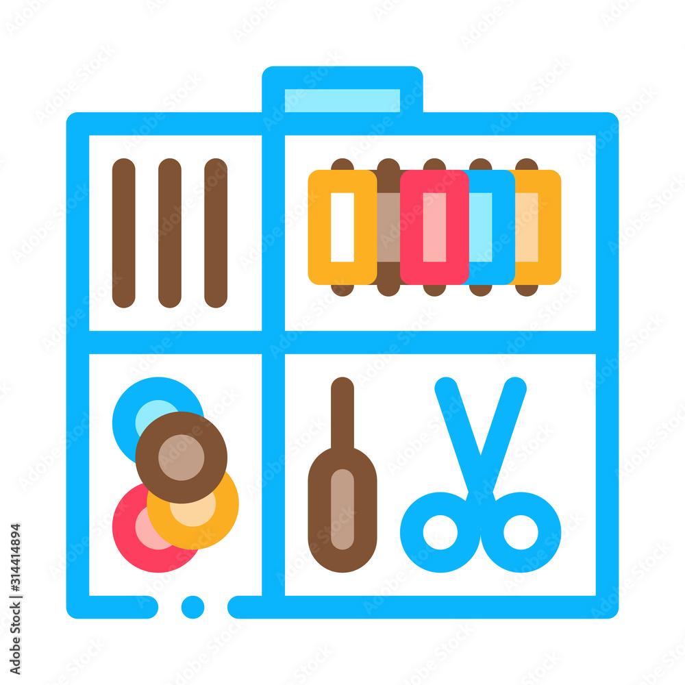 Sewing Kit Case Icon Vector. Outline Sewing Kit Case Sign. Isolated Contour Symbol Illustration Sewing Kit Case Icon Vector. Outline Sewing Kit Case Sign. Isolated Contour Symbol Illustration