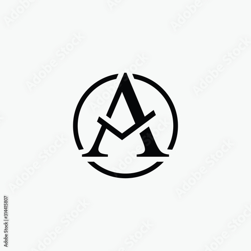 combines the letter A with a check mark. The concept of a minimalist and elegant style. for business and consulting company. for company icons and trademarks - VECTOR