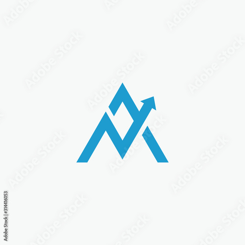 combines the letter A or A M with arrow element. The concept of a minimalist and elegant style. for business and consulting company. for company icons and trademarks - VECTOR