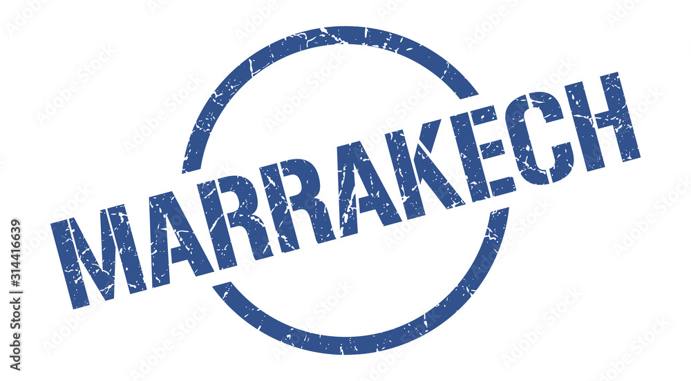 Marrakech stamp. Marrakech grunge round isolated sign Marrakech stamp. Marrakech grunge round isolated sign